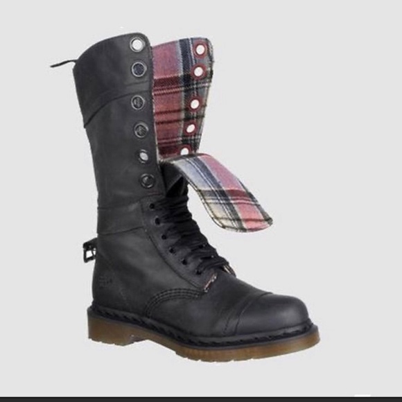DR DOC MARTENS Triumph Fold OverBoots Plaid Lined 12107 W's 8 US L RARE